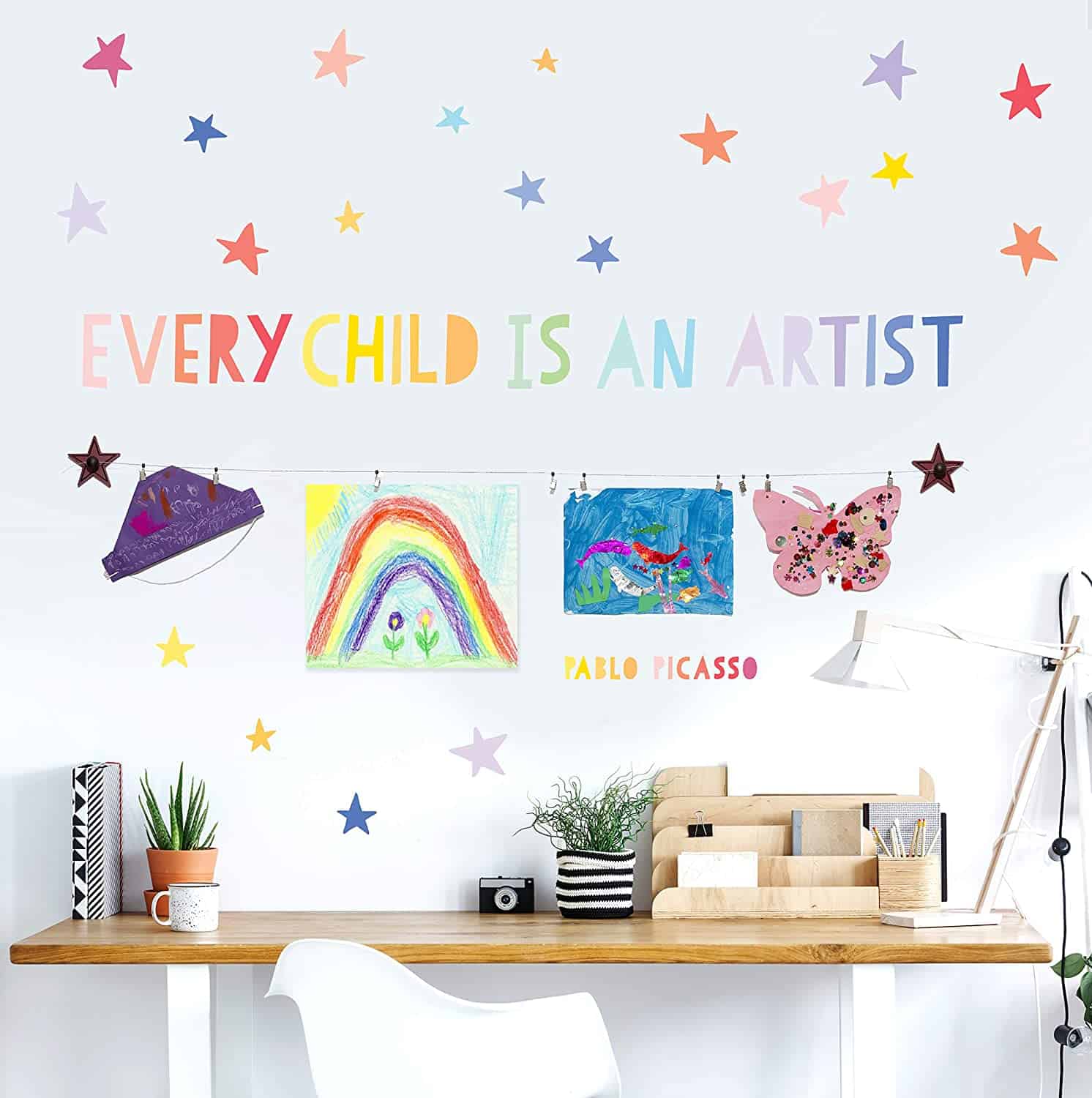kids wall decal set that reads Every child is an artist