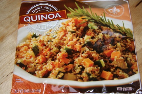 Trader Joe's quinoa duo bag on table
