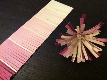 DIY paper flower made out of paint chip, tutorial