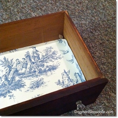 DIY Dresser Makeover with Waverly Toile Wallpaper