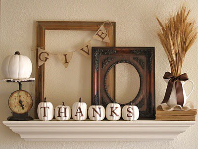 easy DIY mantle decoration for Thanksgiving