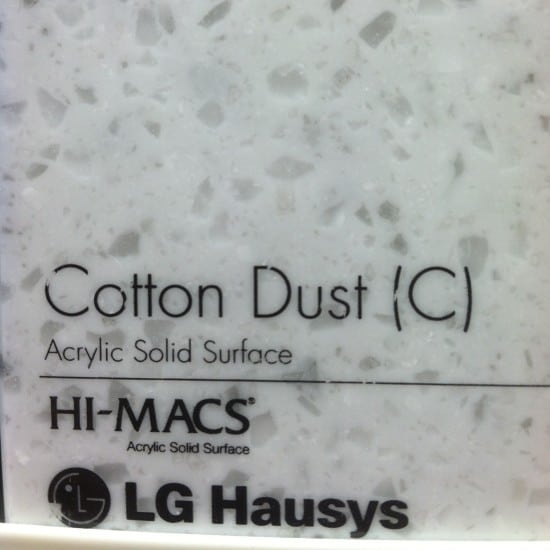 white and gray countertops, LG HI-MACS Solid Surface Cotton Dust countertop