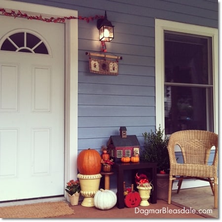 DIY fall decor on porch