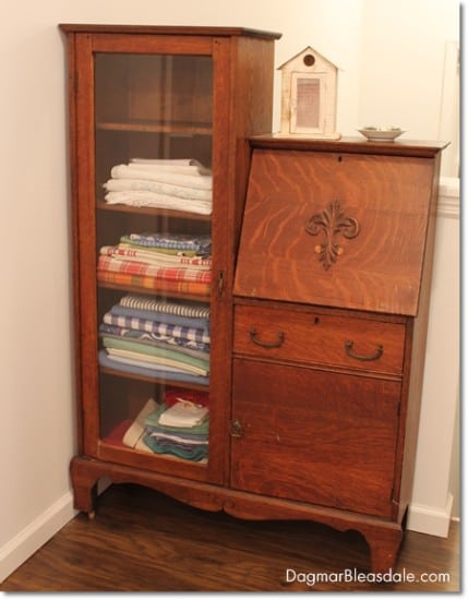 This Vintage Curio Cabinet Is Now My Linen Closet
