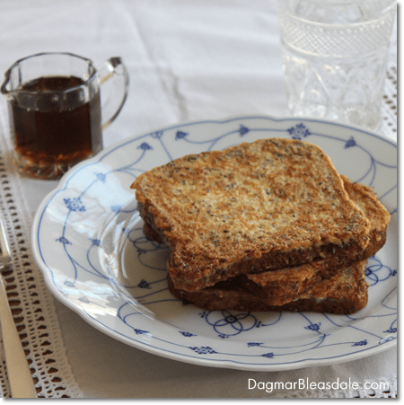 Healthy French toast with chia seeds and almond milk, DagmarBleasdale.com