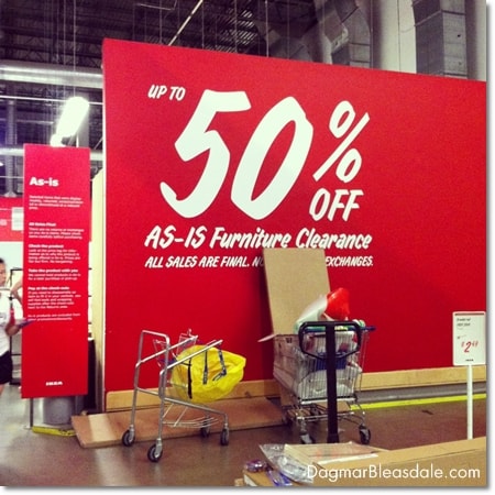 As Is section at Ikea, 50% off