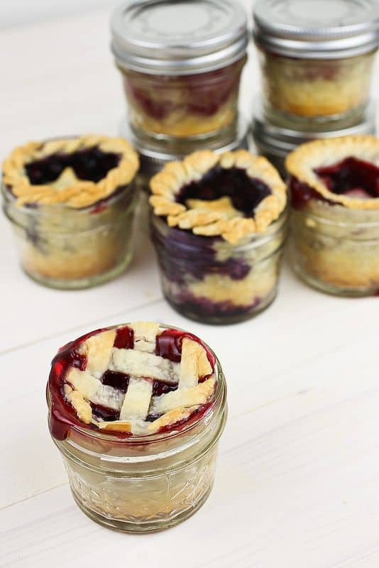 Patriotic food: dessert, pie in a mason jar