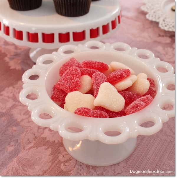 Valentine's Day tablescape with candy