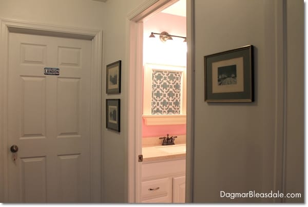 easy cottage bathroom, pink decor