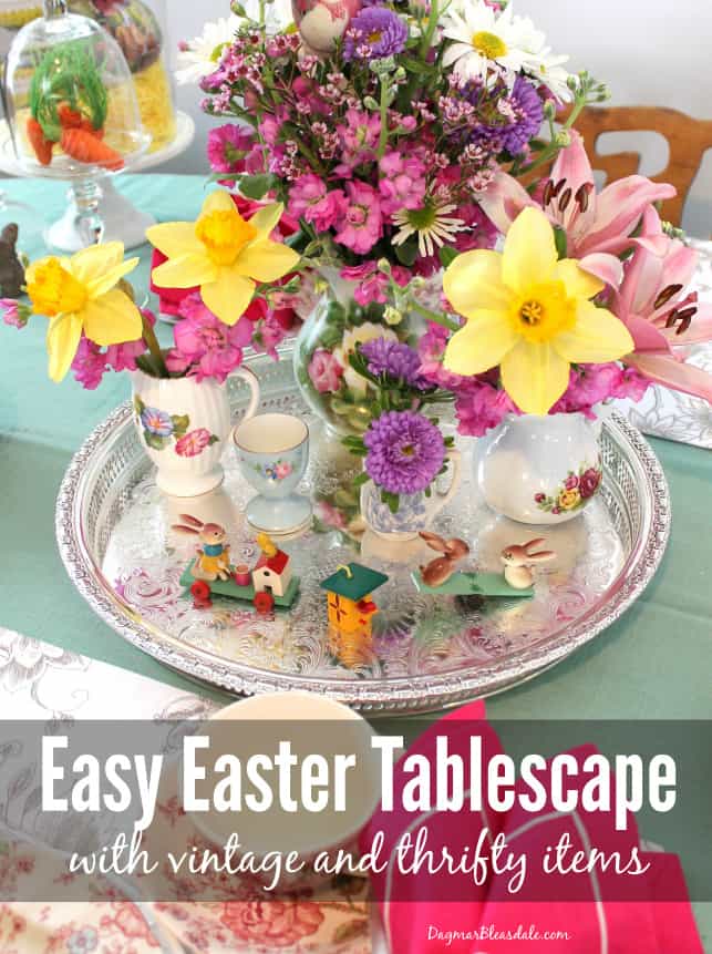 Easy Easter Tablescape and Mantel Decor at the Blue Cottage