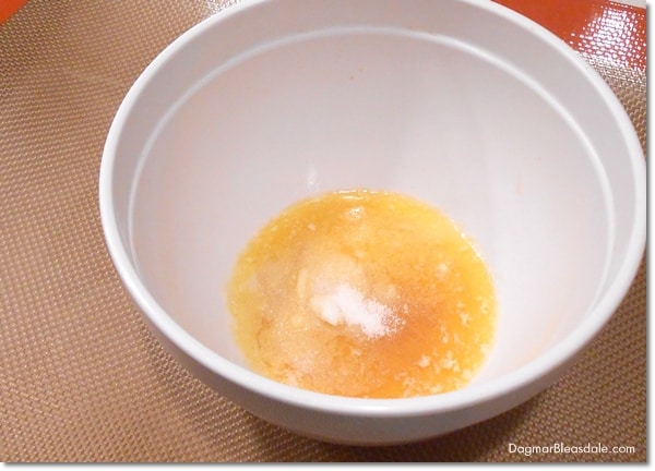 bowl with eggs and sugar