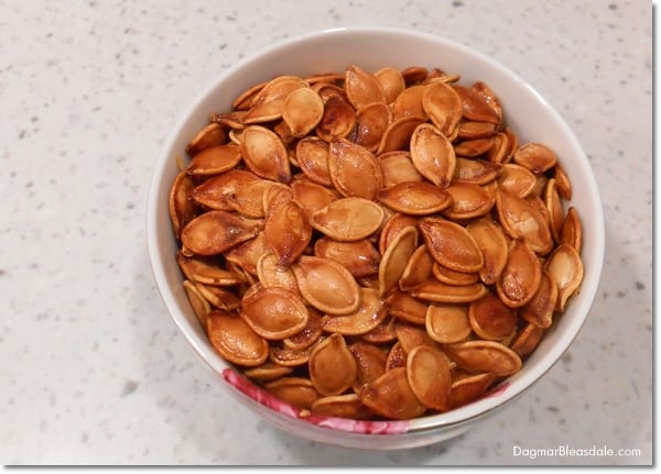 Roasted Pumpkin Seeds in bowl