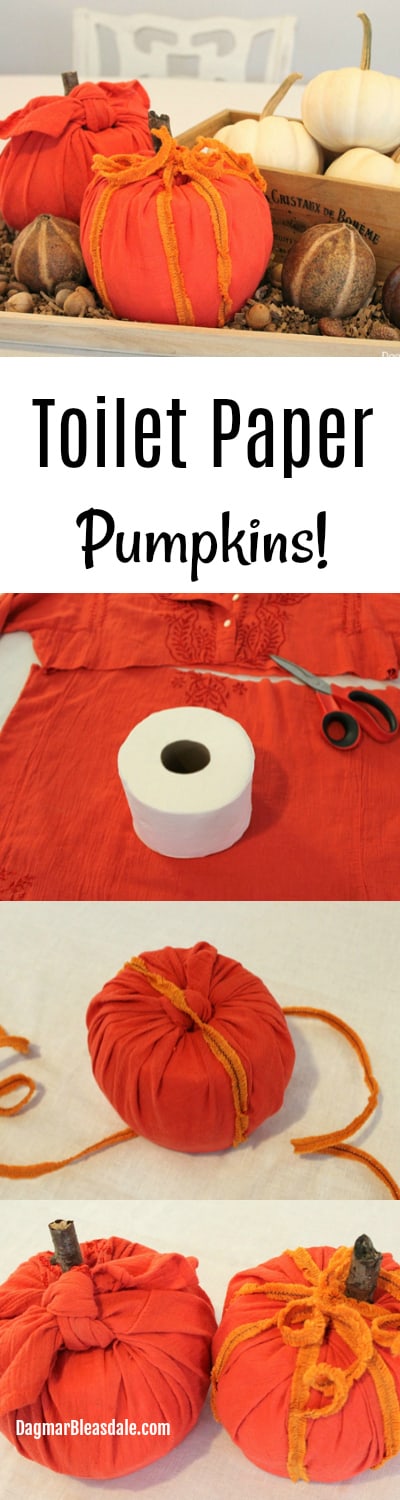 toilet paper roll pumpkins pin with tutorial
