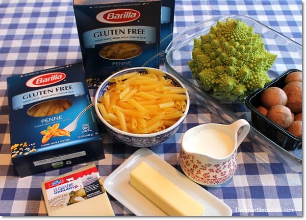 Gluten Free Pasta Recipe: Broccoflower and Mushroom Pasta With Gruyere Sauce