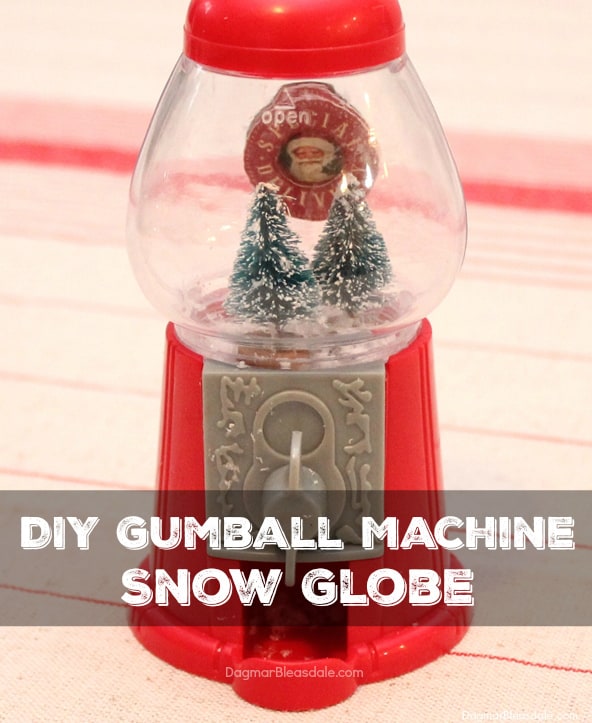 DIY gumball machine snow globe, DagmarBleasdale.com