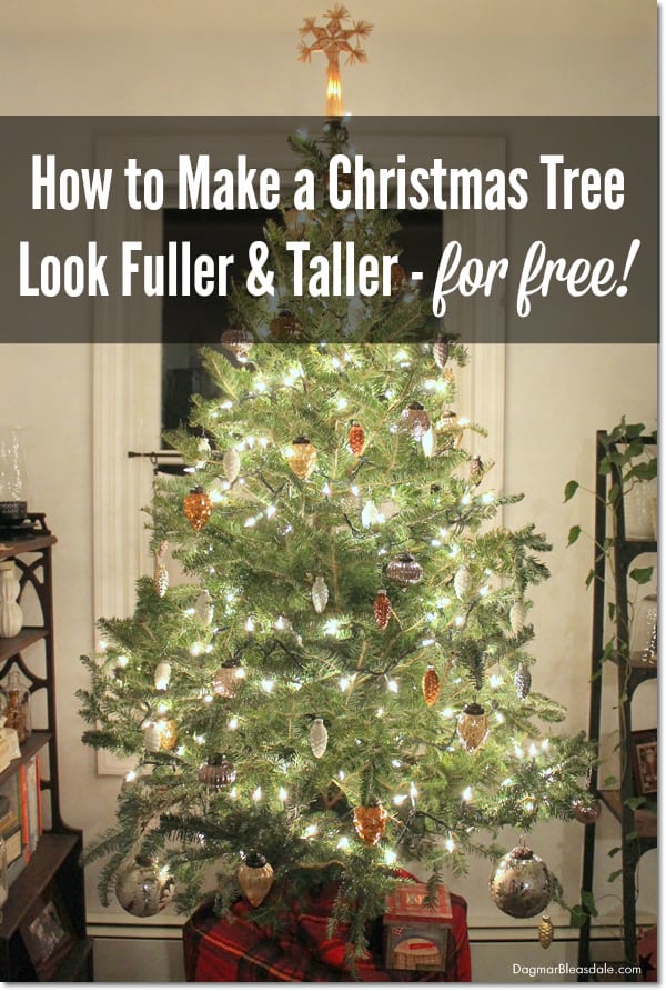 pin about making Christmas tree fuller and taller