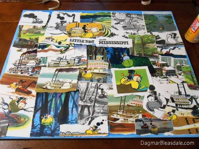 Children's Book Collage on Canvas, Easy DIY Wall Art, DagmarBleasdale.com