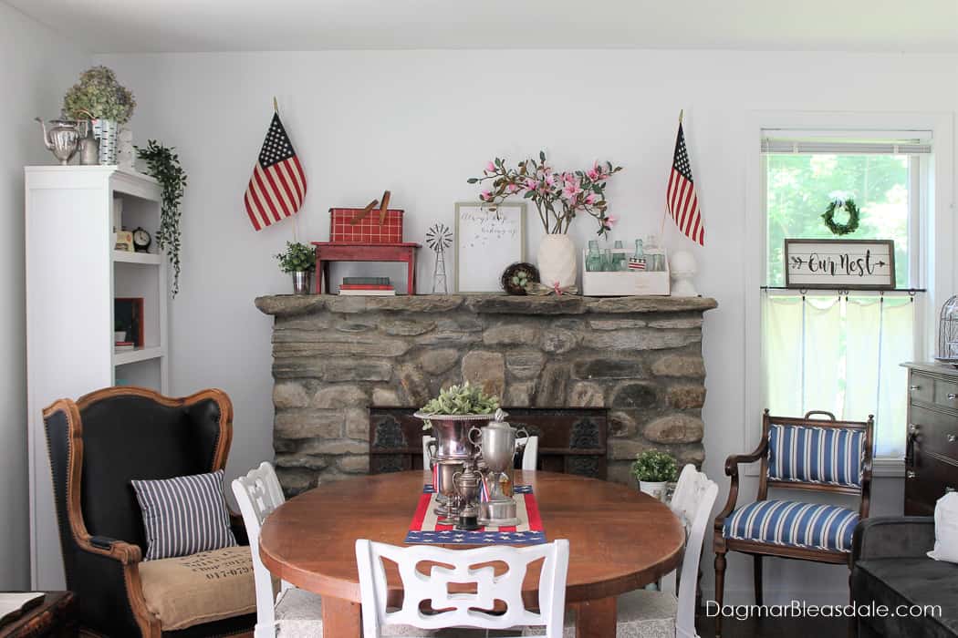 patriotic decor, farmhouse style Fourth of July