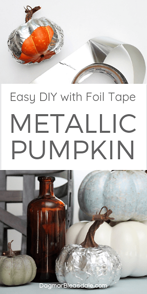 pin for easy DIY metallic pumpkin, pin collage