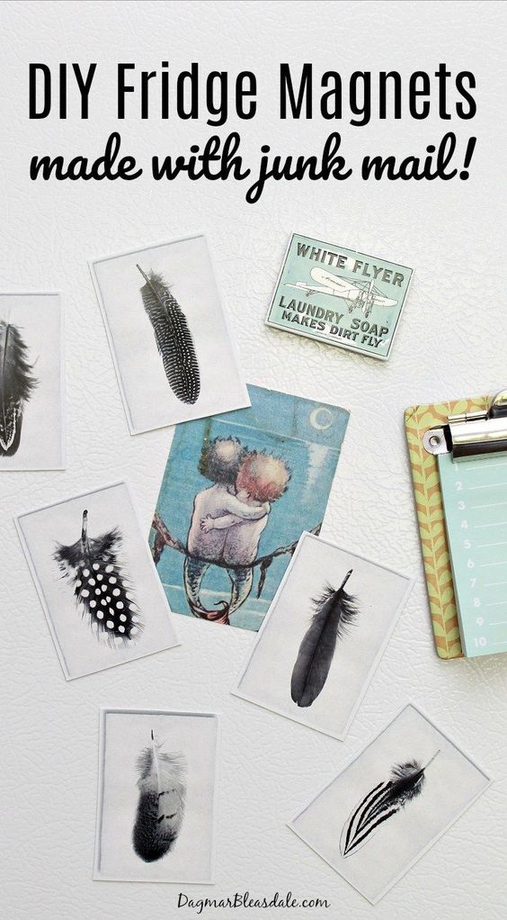 Make DIY Fridge Magnets With Junk Mail or Postcards - Dagmar Bleasdale