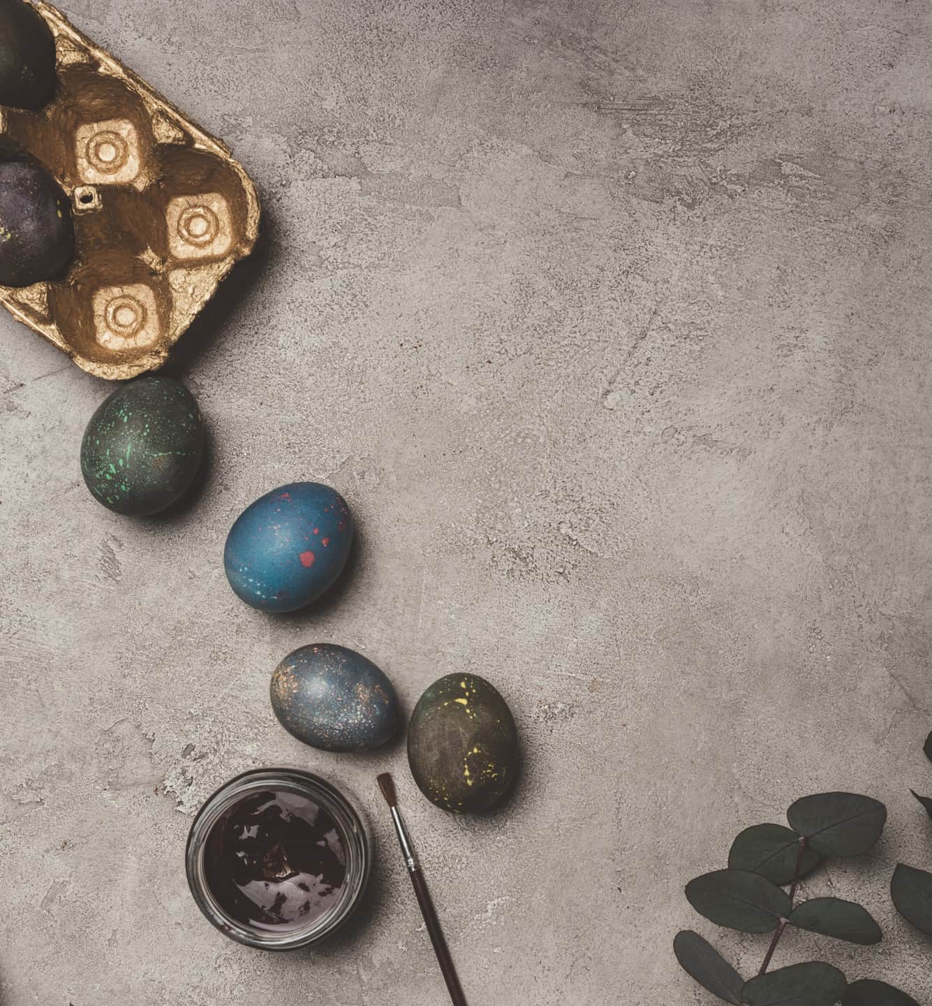 Easter egg coloring with natural colors